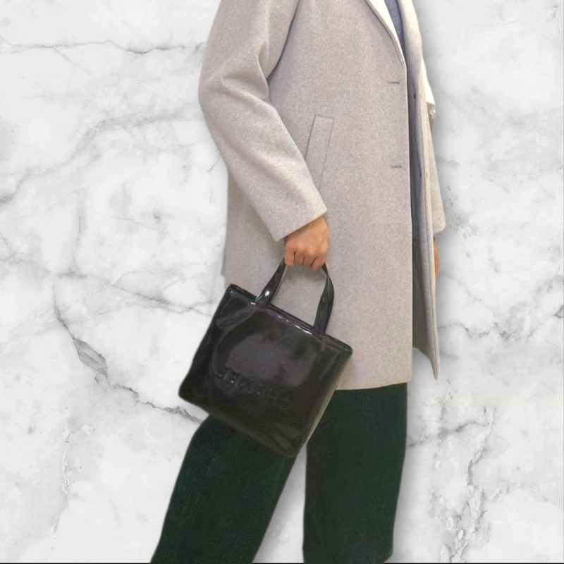 ‼️年前限時特賣‼️（原22000）至1/25⏰㊣✨Chanel✨香奈兒 老香 小香 黑色 雷標 鏡面 浮雕 夾層 手提包 果凍包/二手包/二手精品/保證正品🌳二手樹屋🌳-50