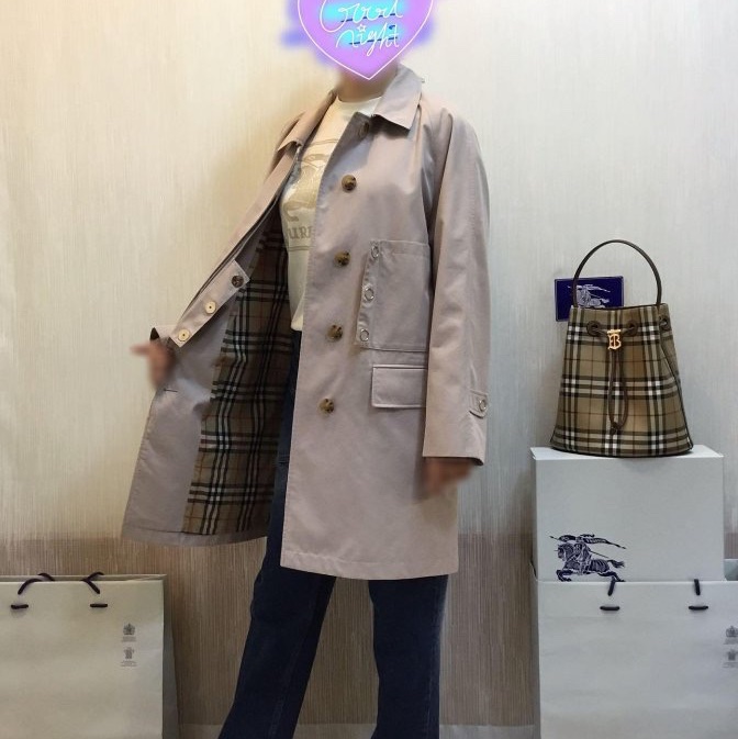 BURBERRY英國黑標香芋色卡姆登風衣UK6-4