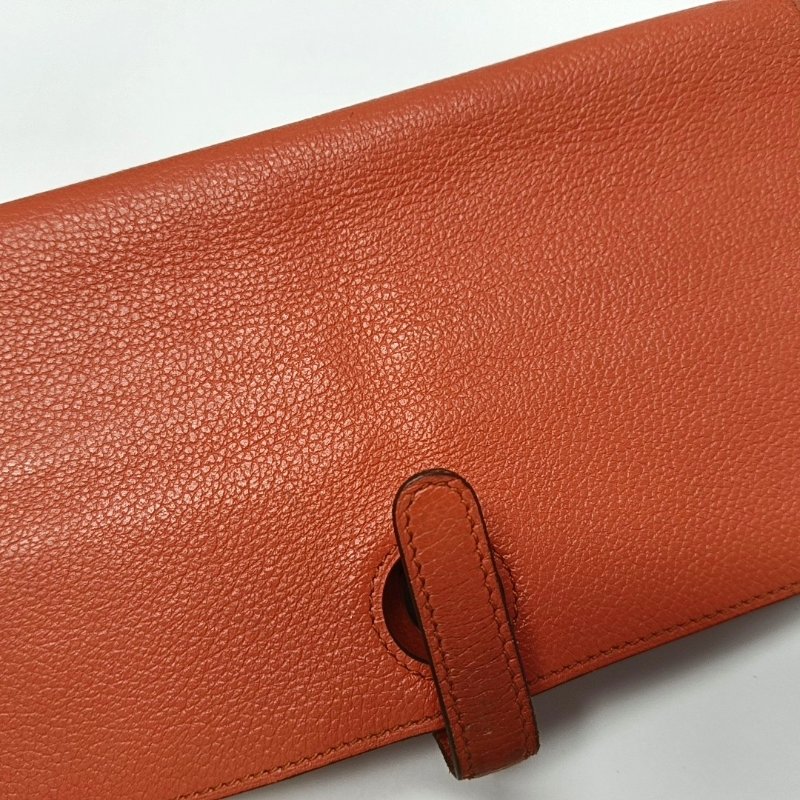 HERMES Dogon齋普爾粉Evercolor牛皮錢包銀色五金R刻-8