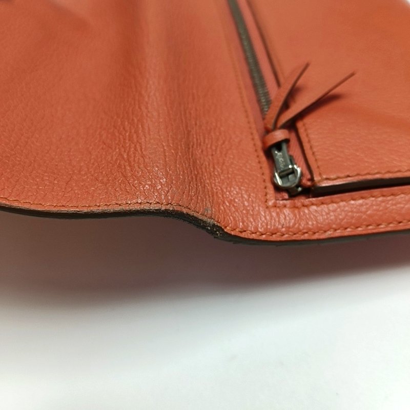 HERMES Dogon齋普爾粉Evercolor牛皮錢包銀色五金R刻-10