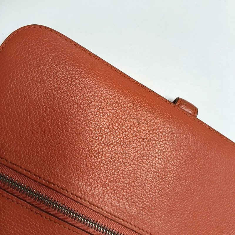 HERMES Dogon齋普爾粉Evercolor牛皮錢包銀色五金R刻-13