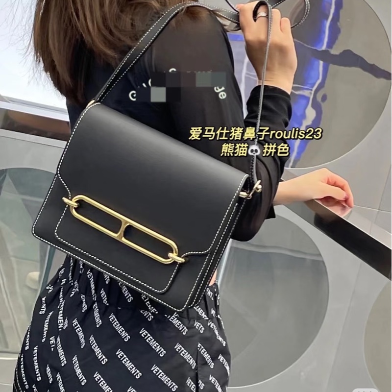 愛馬仕 Hermes 豬鼻子 Roulis23 經典黑金 sombrero皮 霧面box 外縫C刻-2