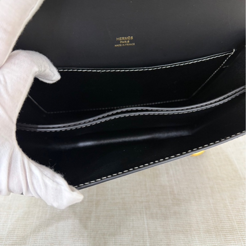 愛馬仕 Hermes 豬鼻子 Roulis23 經典黑金 sombrero皮 霧面box 外縫C刻-24