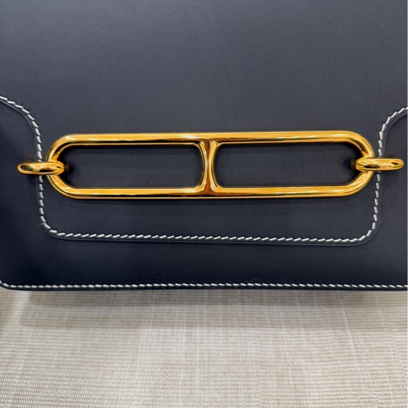 愛馬仕 Hermes 豬鼻子 Roulis23 經典黑金 sombrero皮 霧面box 外縫C刻-40