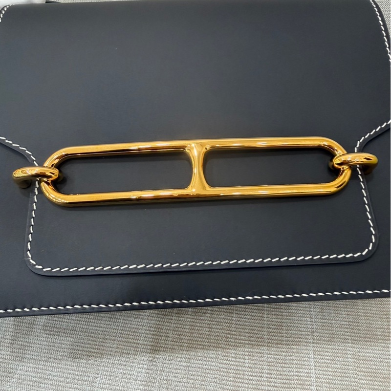 愛馬仕 Hermes 豬鼻子 Roulis23 經典黑金 sombrero皮 霧面box 外縫C刻-41