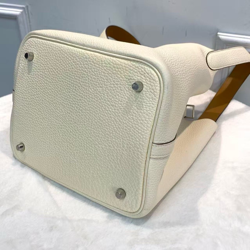 Hermes Picotin 22 菜籃子Nata奶油白拼啡色皮-4