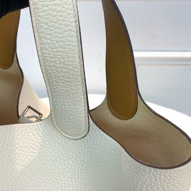 Hermes Picotin 22 菜籃子Nata奶油白拼啡色皮-5