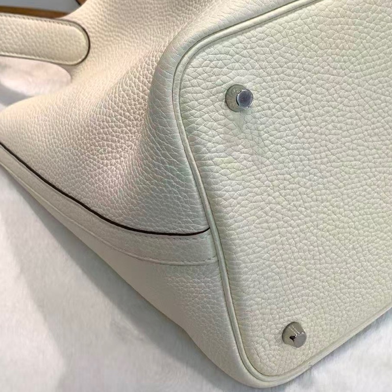 Hermes Picotin 22 菜籃子Nata奶油白拼啡色皮-10