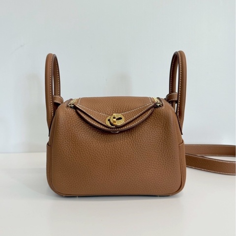 Hermes Mini Lindy 二代 金棕金