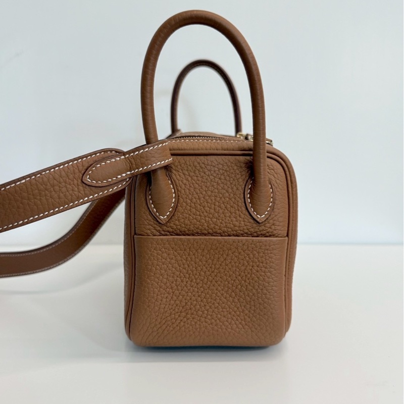 Hermes Mini Lindy 二代 金棕金-3