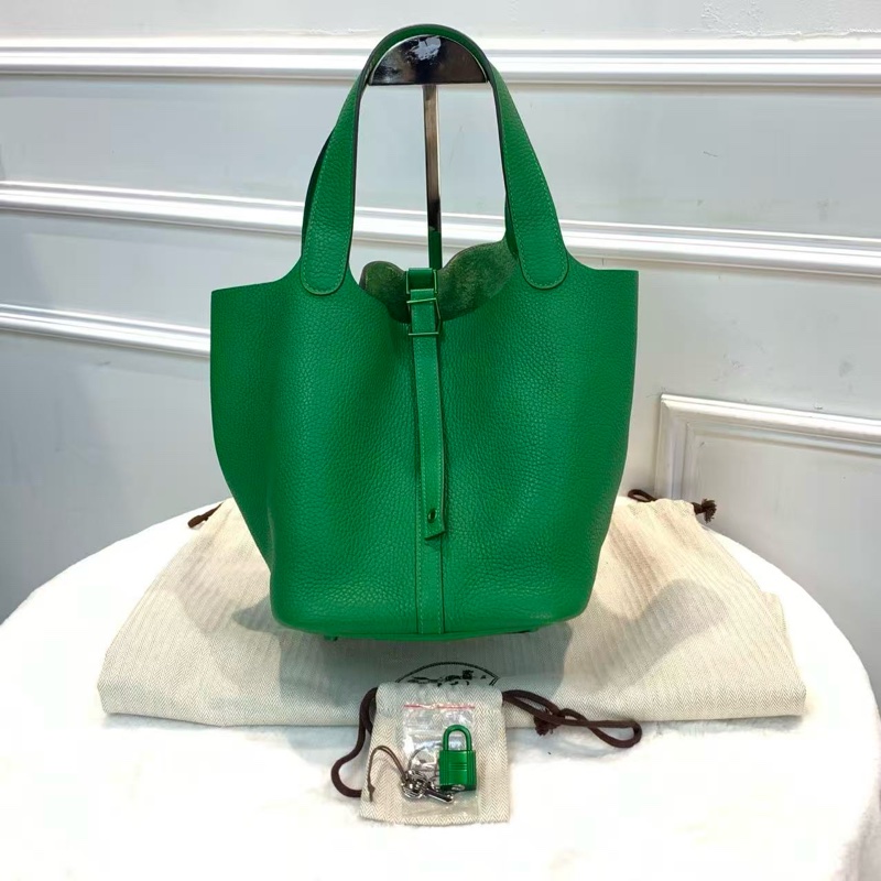 Hermes picotin 22菜籃子 竹子綠-0