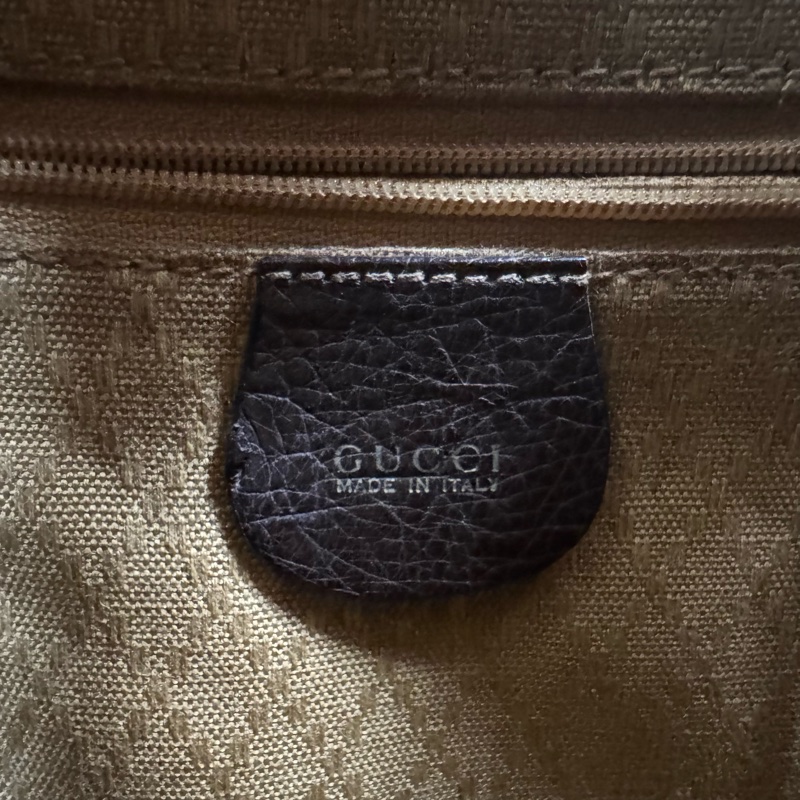 Gucci鴕鳥皮竹節雙肩包 中古 二手vintage 稀有款 後背包 手提-25