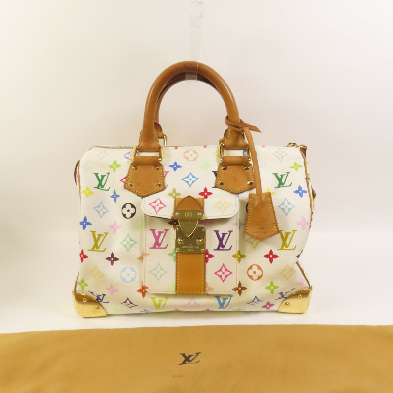 LOUIS VUITTON Monogram Multicolore Speedy 30金扣手挽袋-11