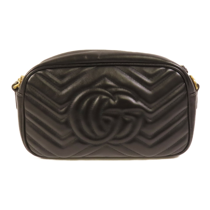 GUCCI 牛皮皮革GG Marmont Small金扣鏈帶肩背袋-1