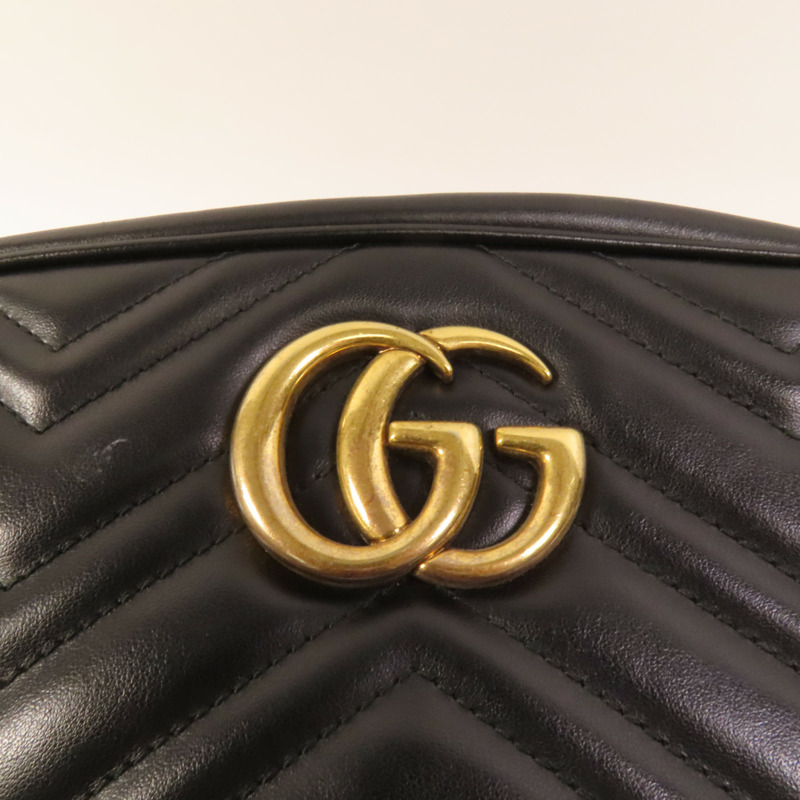GUCCI 牛皮皮革GG Marmont Small金扣鏈帶肩背袋-6
