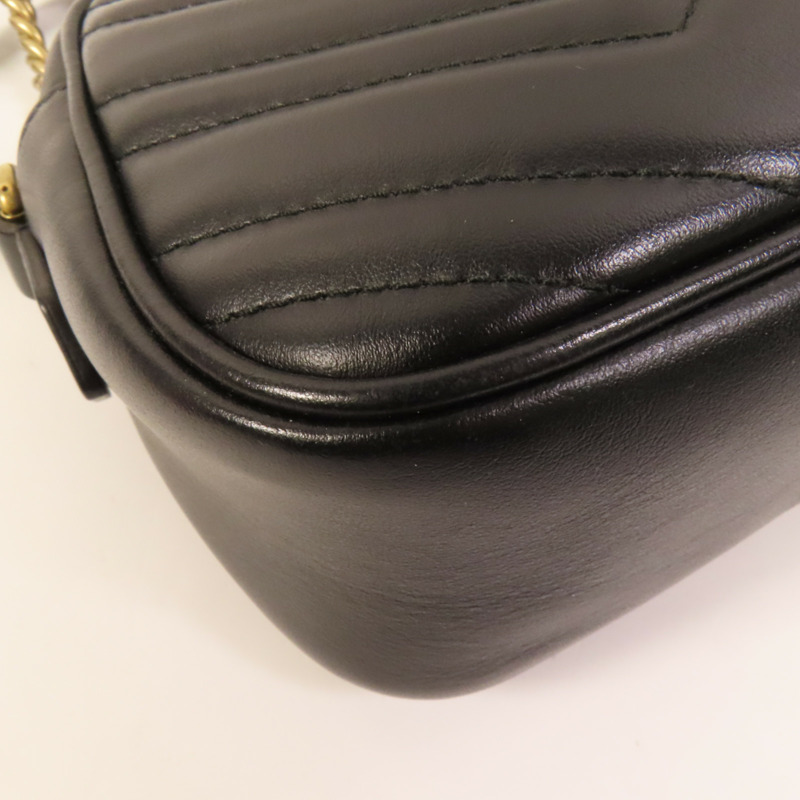 GUCCI 牛皮皮革GG Marmont Small金扣鏈帶肩背袋-12