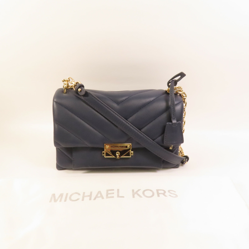 Michael Kors 牛皮皮革Chain Shoulder金扣肩背袋-9