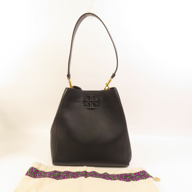 Tory Burch 牛皮皮革Bucket Bag金扣肩背袋-9