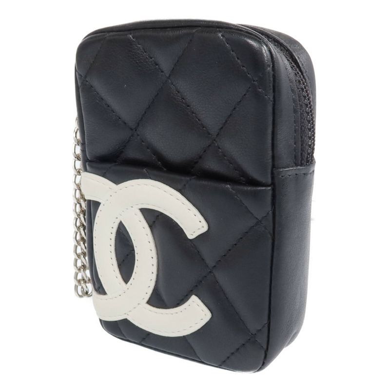 CHANEL 牛皮皮革Cambon Belt Pouch銀扣錢包-2