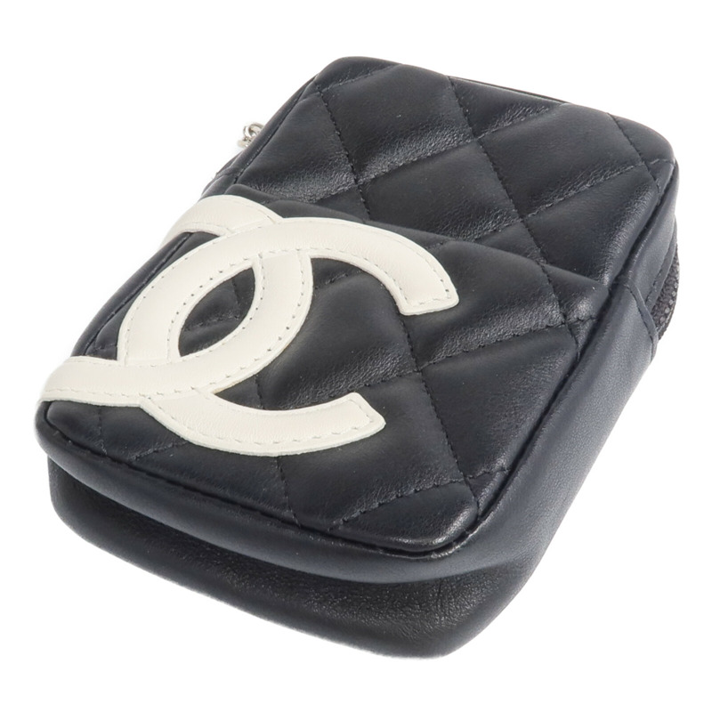 CHANEL 牛皮皮革Cambon Belt Pouch銀扣錢包-3