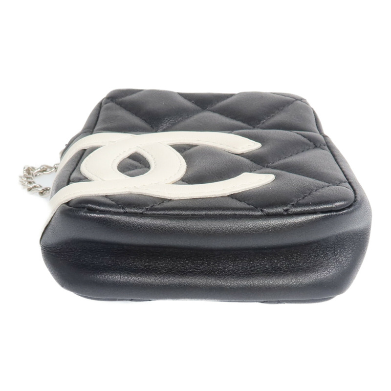 CHANEL 牛皮皮革Cambon Belt Pouch銀扣錢包-5