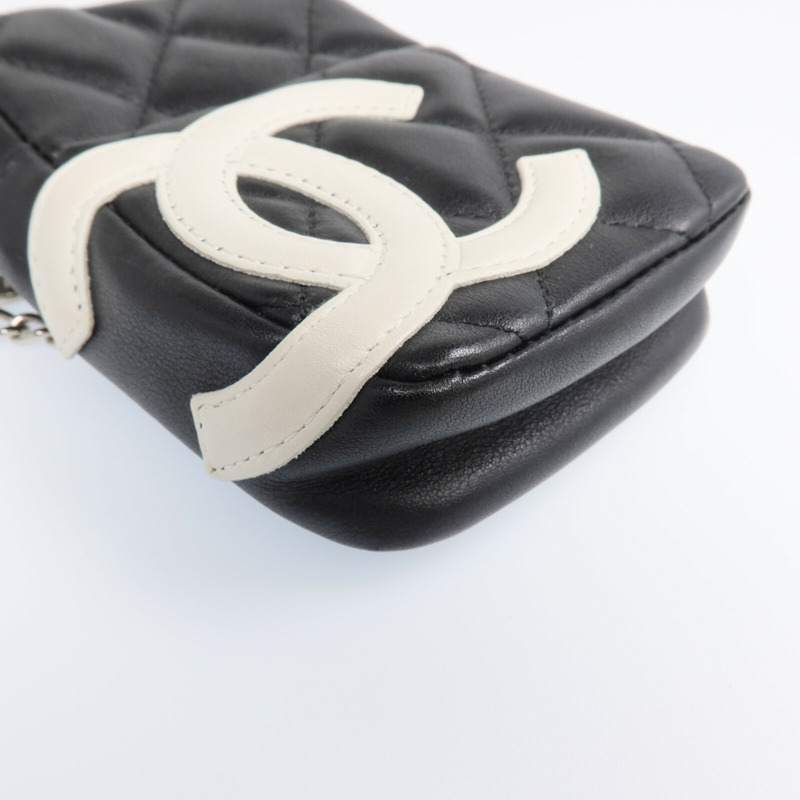 CHANEL 牛皮皮革Cambon Belt Pouch銀扣錢包-8