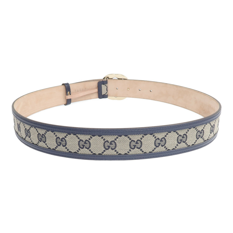 GUCCI 皮革/帆布Belt金扣皮帶-2