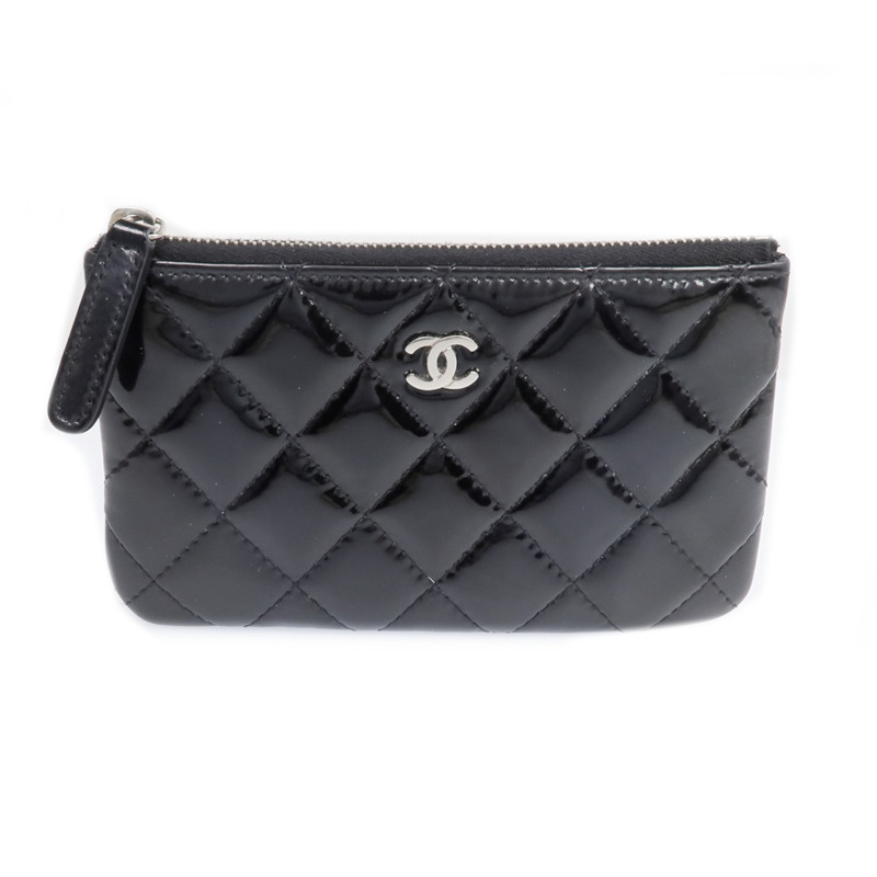 CHANEL 漆皮皮革Wallet銀扣長錢包-0