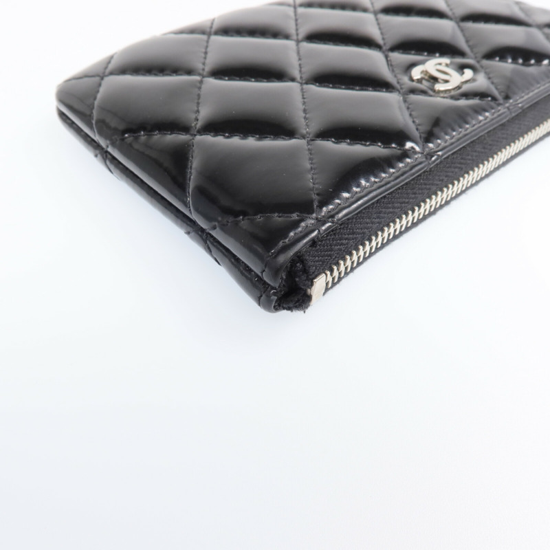 CHANEL 漆皮皮革Wallet銀扣長錢包-8