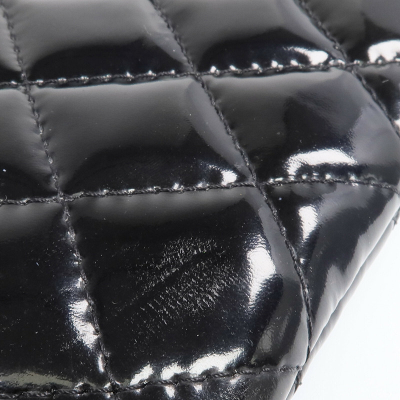 CHANEL 漆皮皮革Wallet銀扣長錢包-14