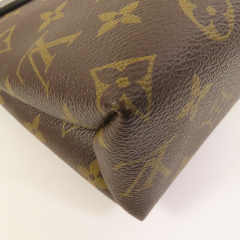 LOUIS VUITTON Monogram Saint Placide金扣肩背袋棕色/色-14