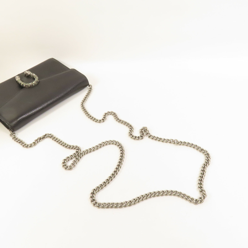 GUCCI 牛皮皮革Dionysus銀扣鏈帶肩背袋-4