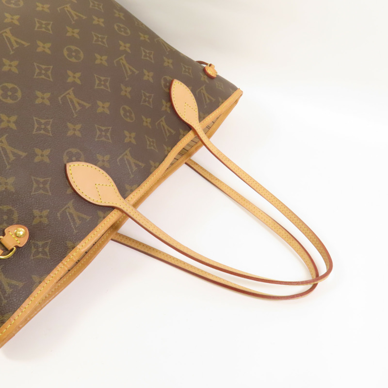 LOUIS VUITTON Monogram Neverfull MM金扣肩背袋手挽袋-4