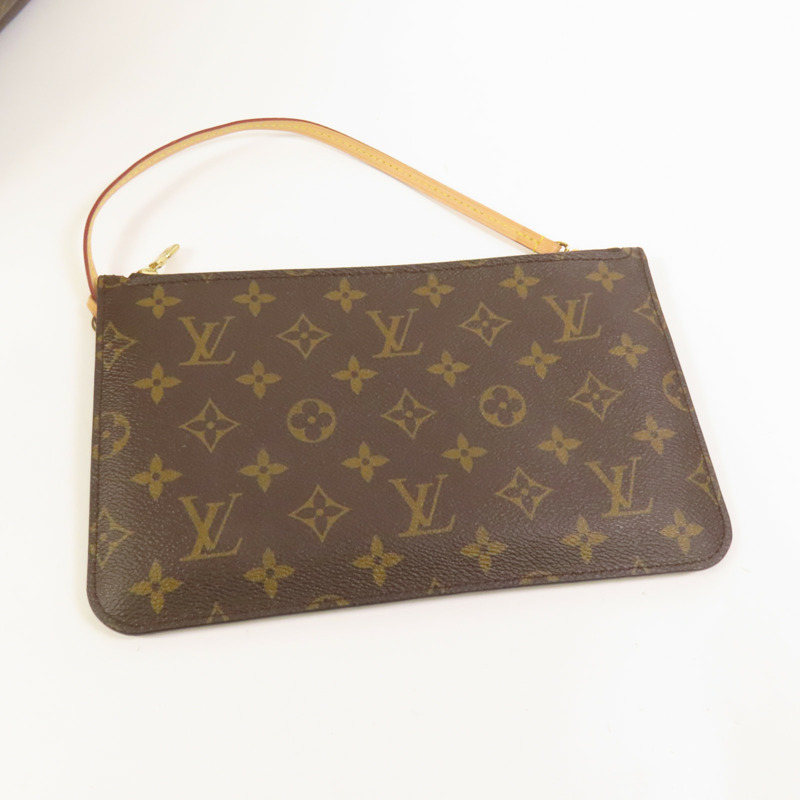 LOUIS VUITTON Monogram Neverfull MM金扣肩背袋手挽袋-5