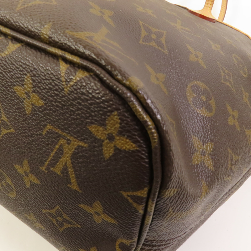 LOUIS VUITTON Monogram Neverfull MM金扣肩背袋手挽袋-10
