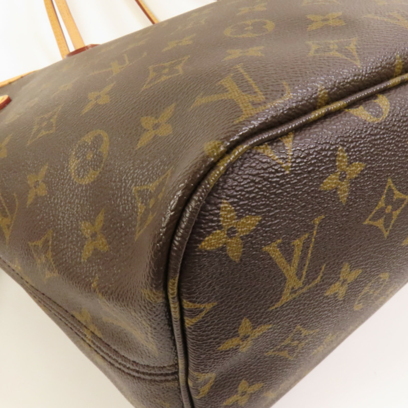 LOUIS VUITTON Monogram Neverfull MM金扣肩背袋手挽袋-13