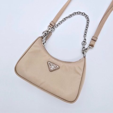 PRADA Hobo Mini 三合一| 可拆鏈條＋肩帶|尼龍包超輕 |盒子＋保卡