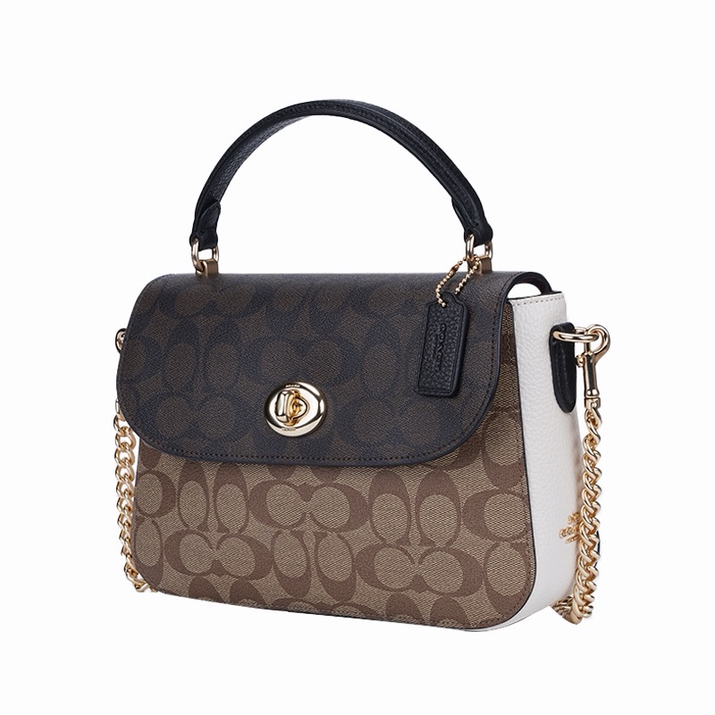 Coach 女士 Marlie系列logo提花手提包均碼碼24cm*7cm*18cm-1