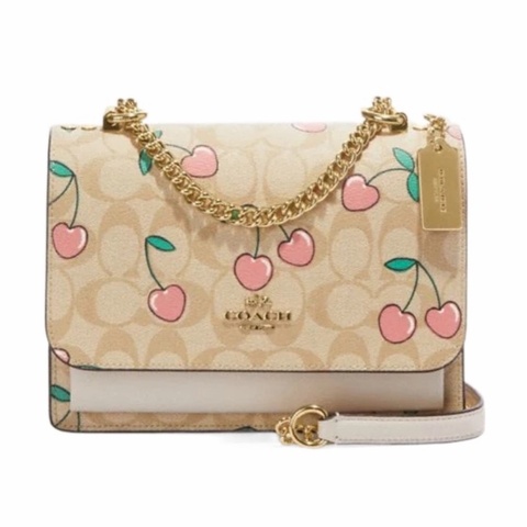 Coach 女士 KLARE 心形櫻桃印花斜挎包均碼碼22cm*7cm*15.8cm