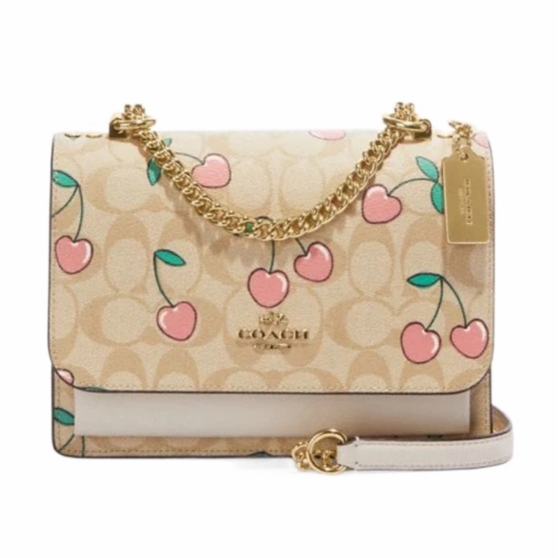 Coach 女士 KLARE 心形櫻桃印花斜挎包均碼碼22cm*7cm*15.8cm-0