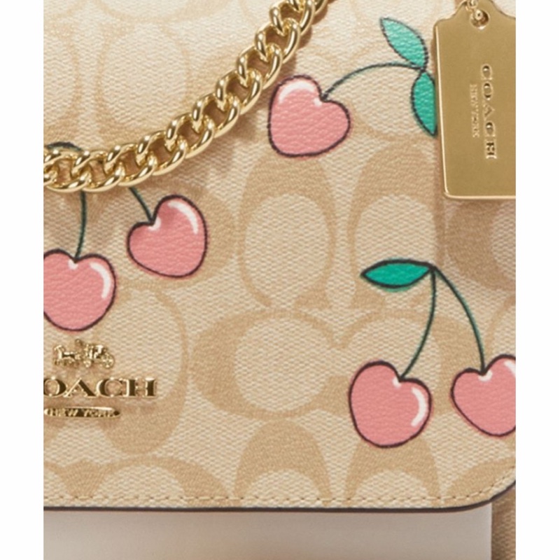 Coach 女士 KLARE 心形櫻桃印花斜挎包均碼碼22cm*7cm*15.8cm-2