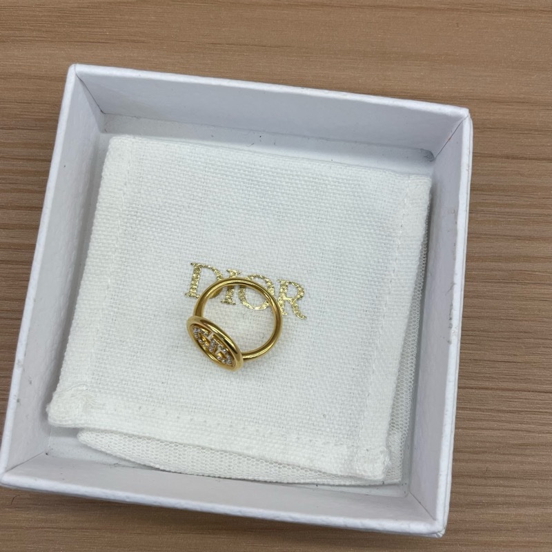 Dior迪奥女士小珍珠CD环金色戒指-1