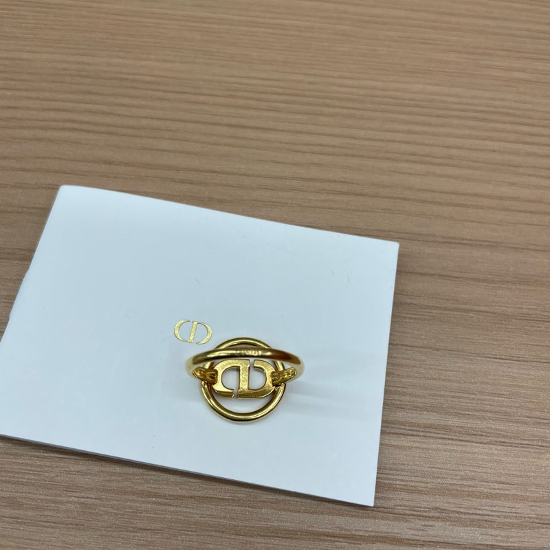 Dior迪奥女士小珍珠CD环金色戒指-5