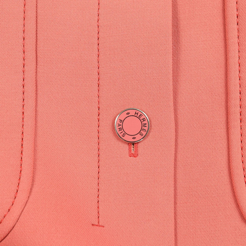 愛馬仕 Serie 系列連結不鏽鋼領羊毛大衣 紅色 #34 二手女款-9