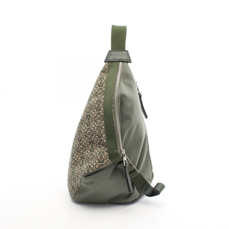 LOEWE Anton Thring Anagram 腰臀吊帶 AG B664M44X01 帆布皮革卡其色-0