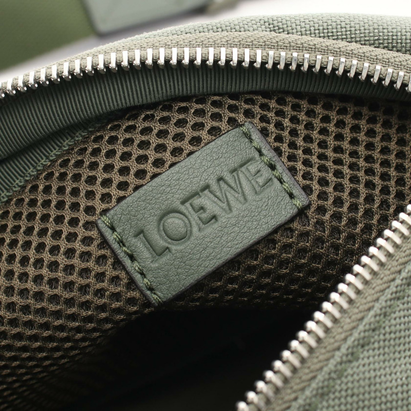 LOEWE Anton Thring Anagram 腰臀吊帶 AG B664M44X01 帆布皮革卡其色-3