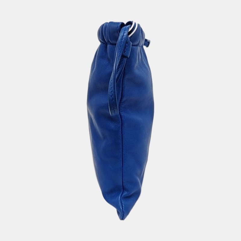 YSL藍色羊皮單肩包斜挎包金色五金9.8新-3