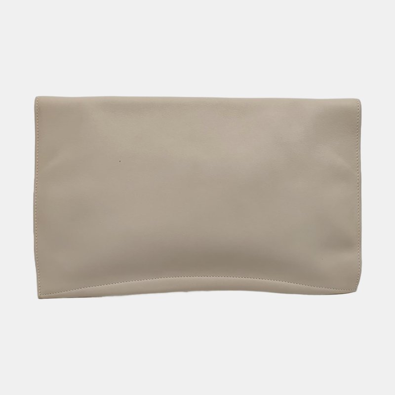 HERMES Pilplat奶油白Swif牛皮手拿包R刻-4