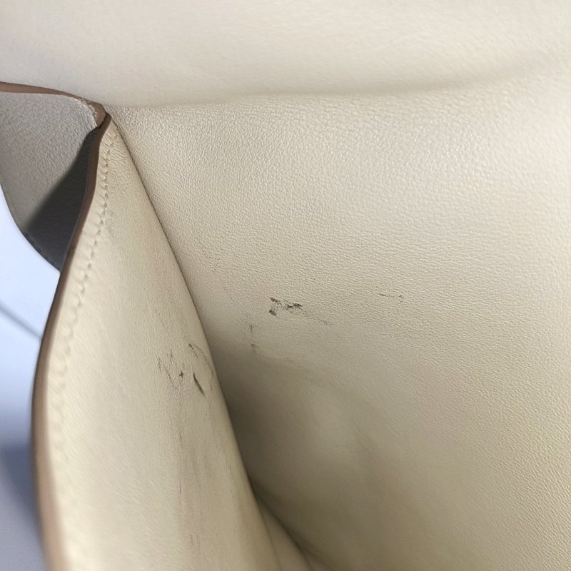 HERMES Pilplat奶油白Swif牛皮手拿包R刻-9