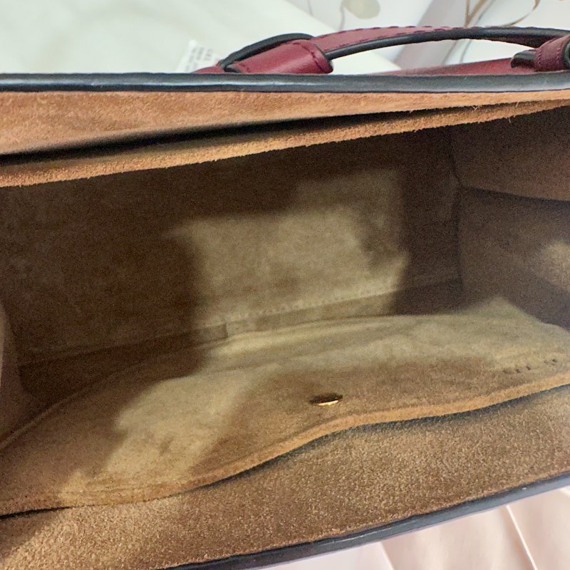 LOEWE 羅威 Gate Top Handle 經典綁結牛皮手提斜背兩用包(酒紅)-12